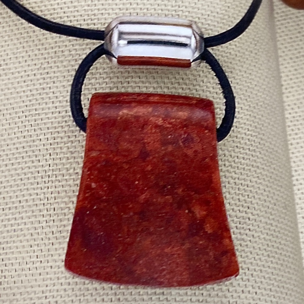 Retired SILPADA Red Chuck coral Pendant Necklace N0965